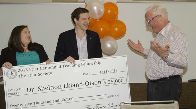 Friar Award 2013 Sheldon Ekland-Olson