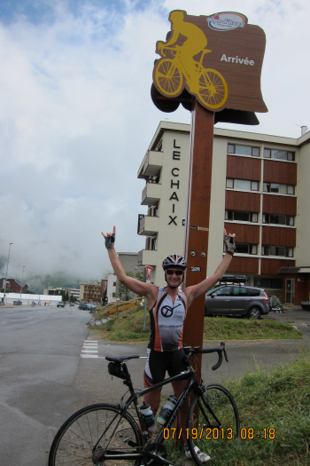Horns Up at the Top of Alpe d'Huez, France