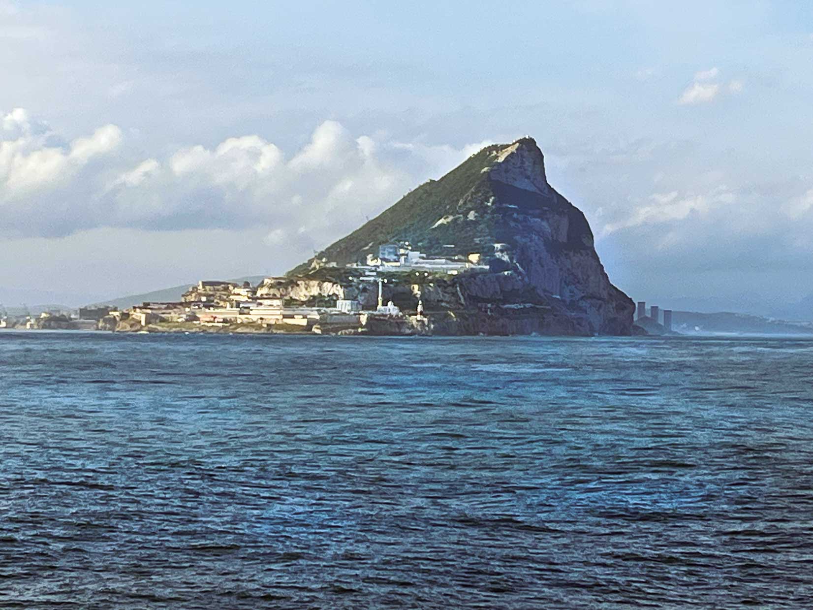 The Rock of Gibraltar viewed from the World Navigator