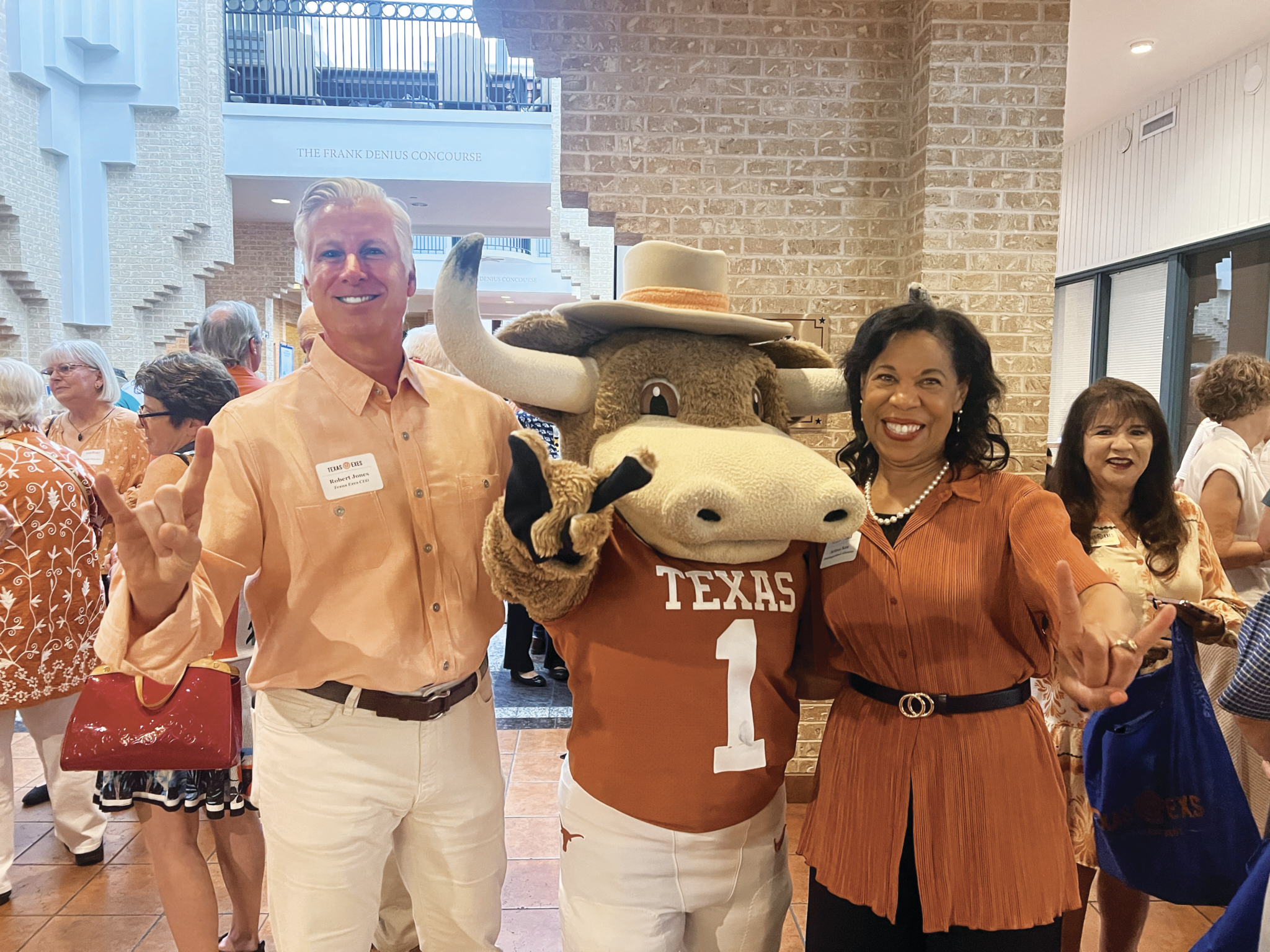 Robert Jones and Arleas Upton Kea pose with Hook "Em. 