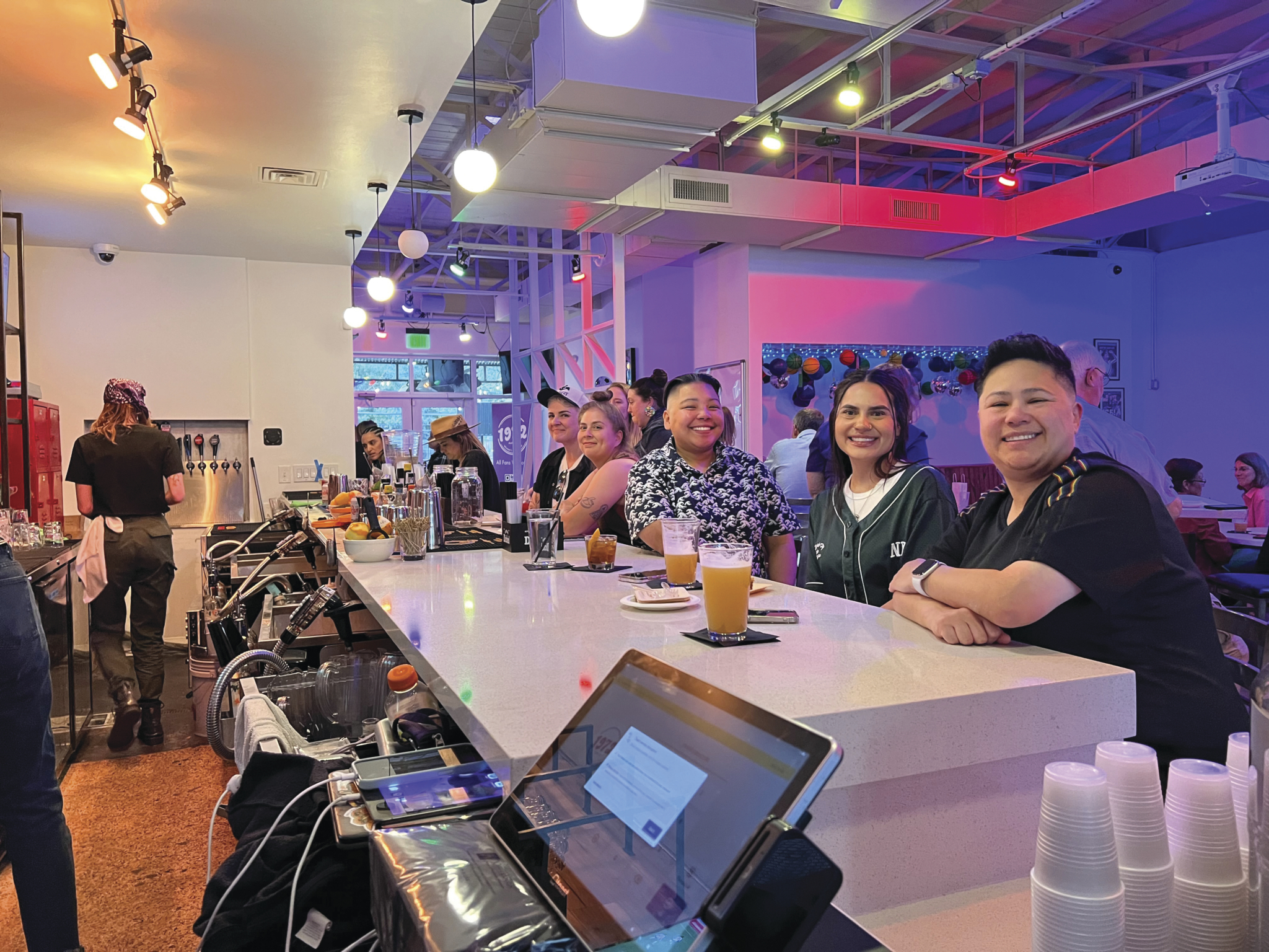 Patrons enjoy the 1972 sports pub. 