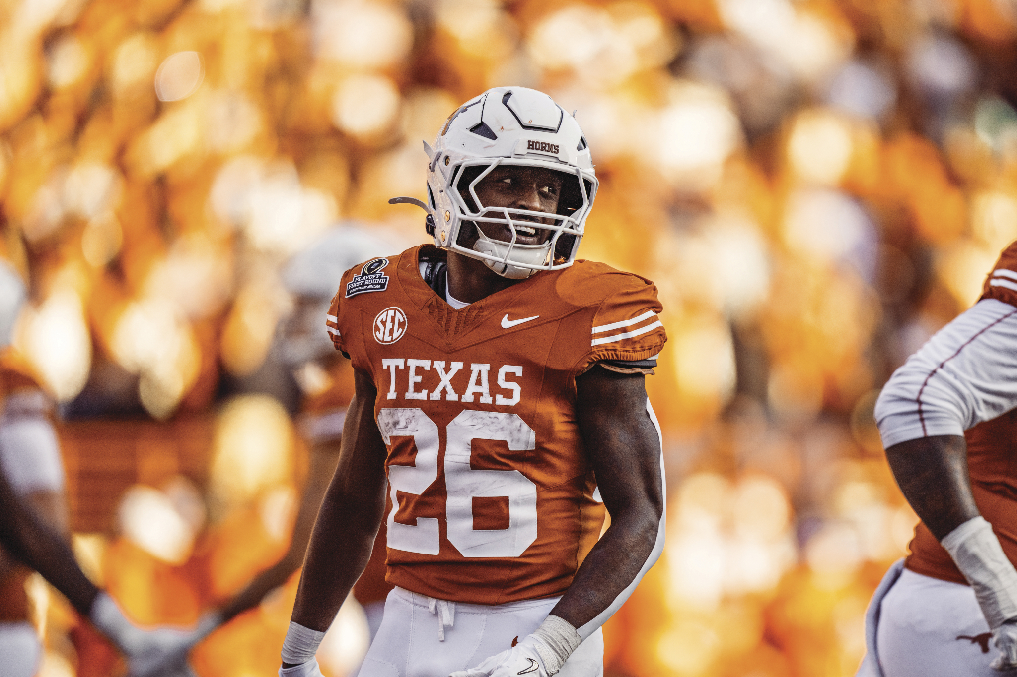 Wisner plays football with the Texas Longhorns. 