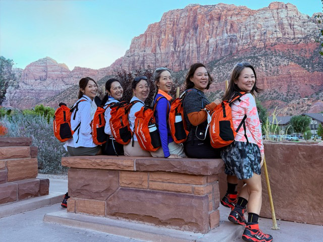 Longhorns alumnae at Zion NP.