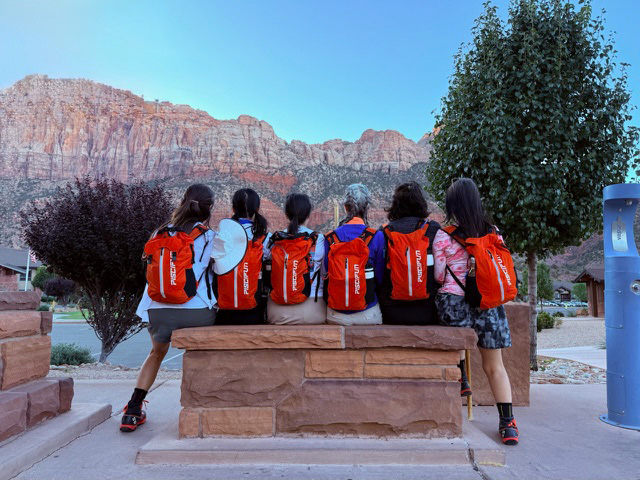Longhorns alumnae at Zion NP.