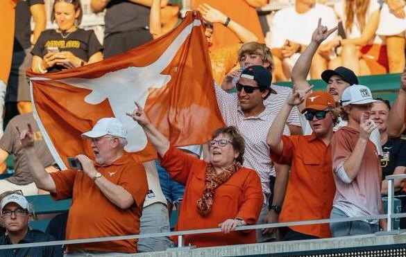 Longhorns at UT football game.