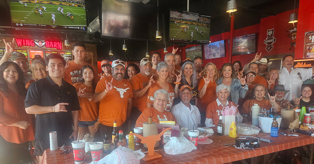 Texas Exes football game watch in Brownsville.
