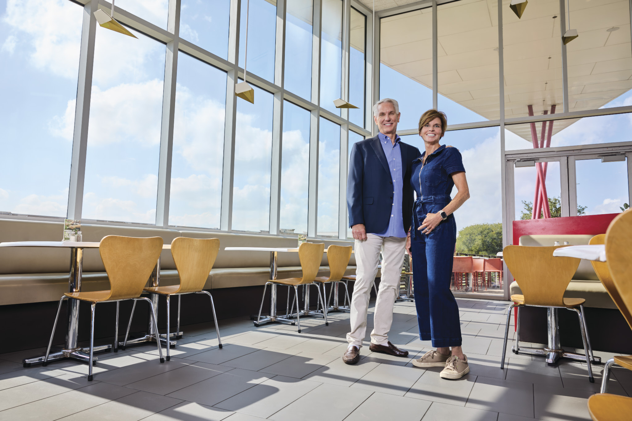 Patrick and Kathy Terry stand in their restaurnant. 