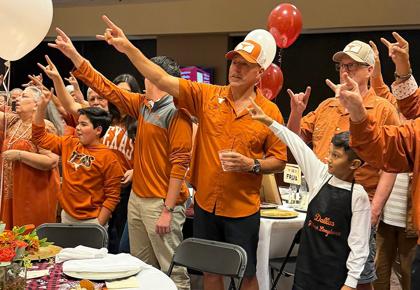 Attendees at the Longhorns vs Aggies Waiter Challenge in Brownsville.