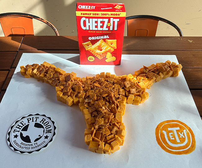 A Longhorns shaped from Cheez Its