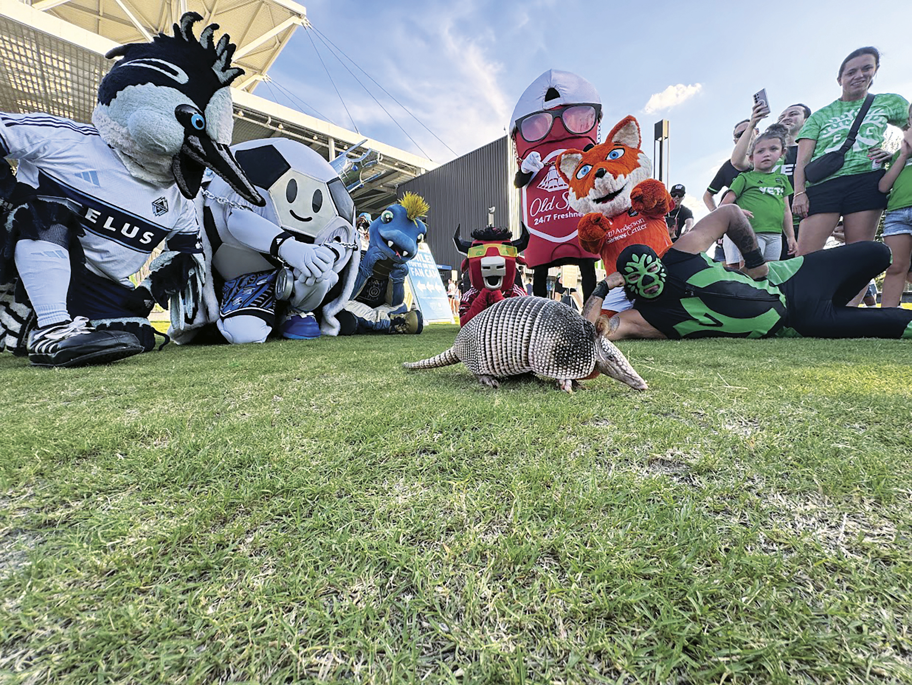 Speed Bump with other mascots.
