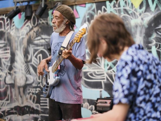 Musicians play at an East Austin blues night. 