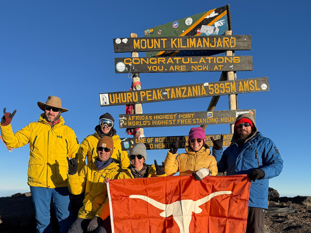 Longhorns at the top of Mt Kilimanjaro. 