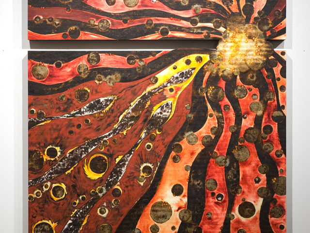 Abstract art on canvas by Kimberly MacArthur Graham.