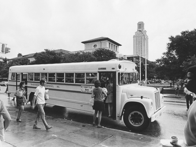 students board ut shuttle