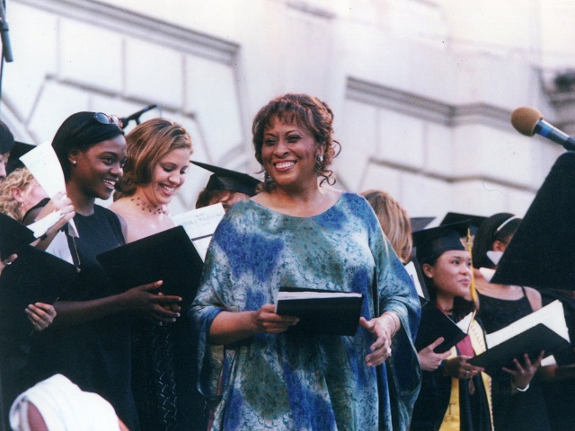 Barbara Smith Conrad at University of Texas at Austin commencement, 2000.