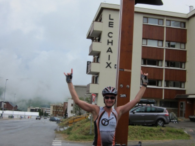 Horns Up at the Top of Alpe d'Huez, France