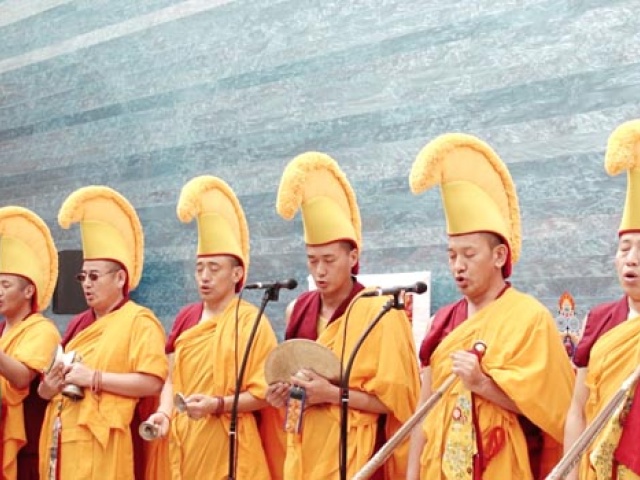 Tibetan Monks Construct Sand Mandala at Blanton Museum