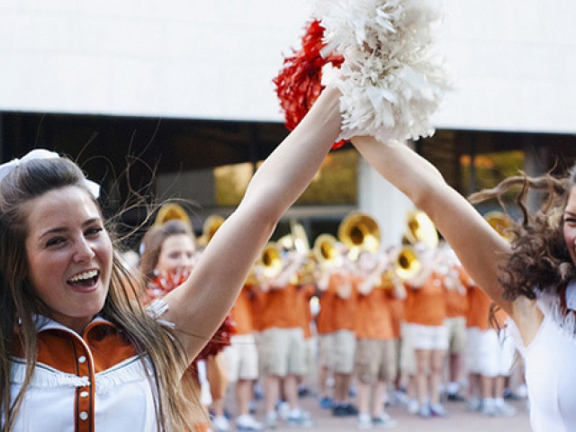 Longhorn Band "March Around" Spreads Cheer on Campus