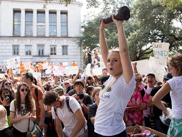 UT Students Protest Campus Carry in Provocative Demonstration