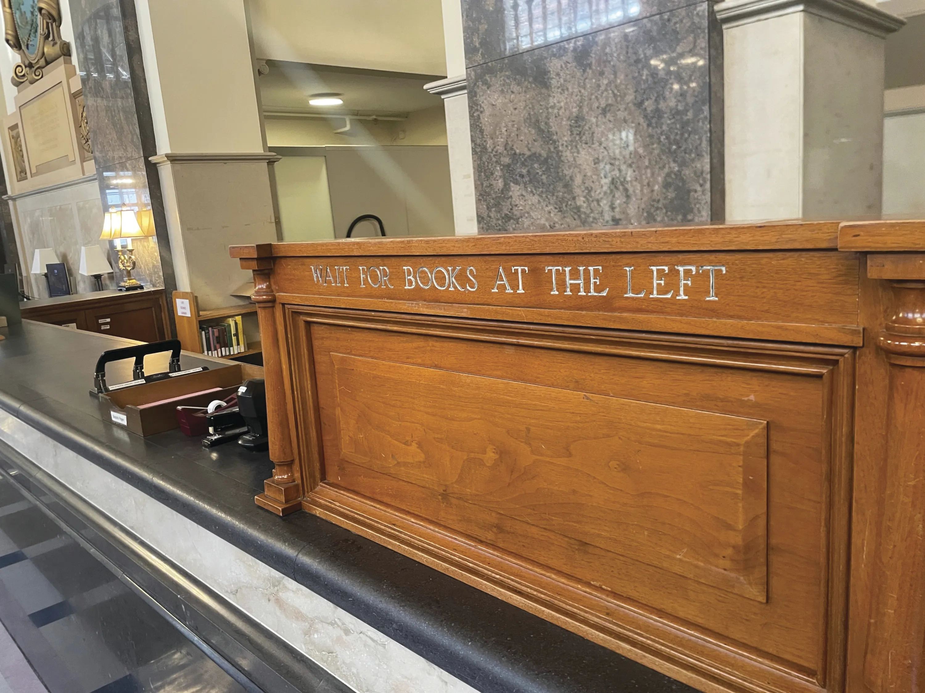 Circulation desk.