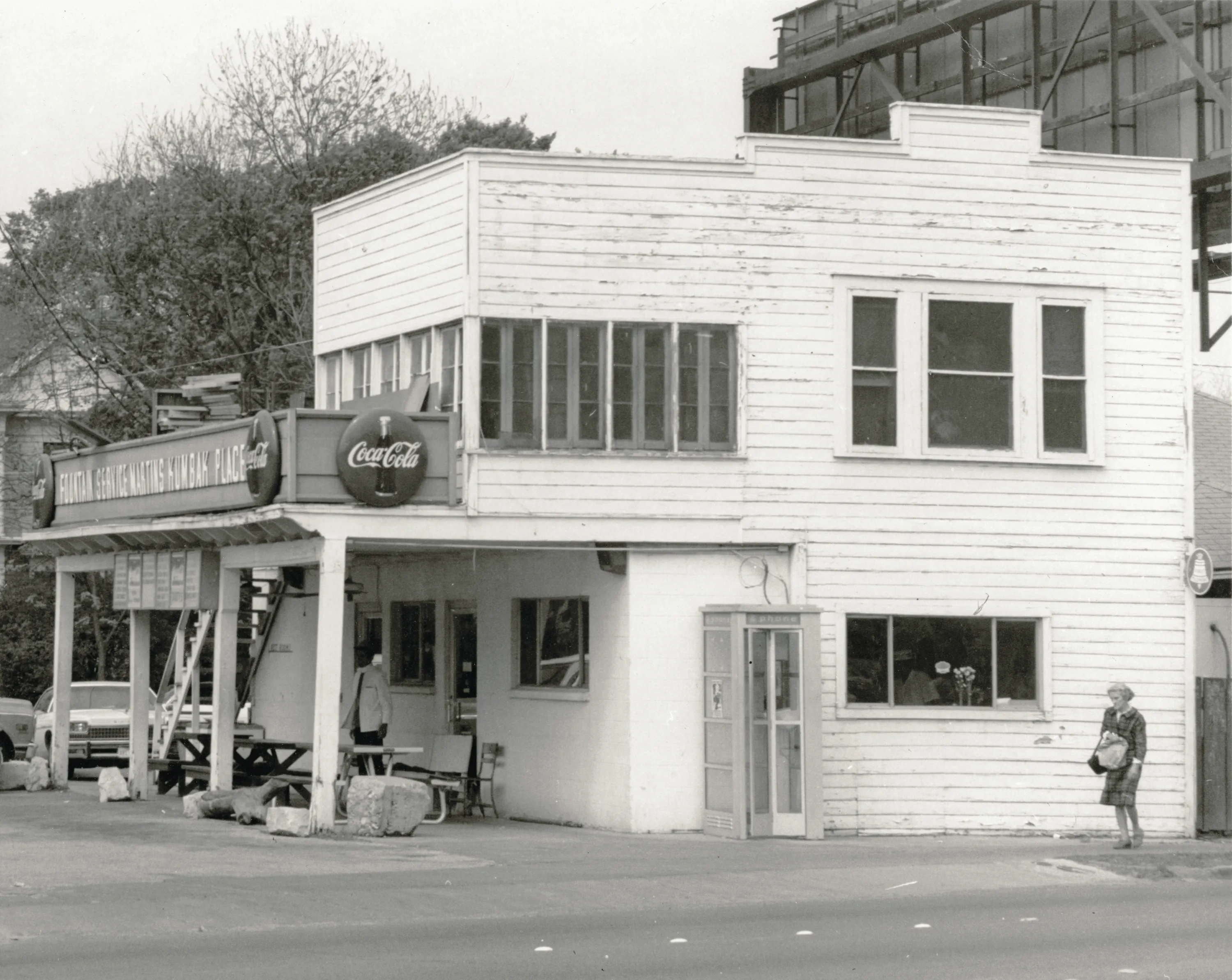 An archival shot of the exterior of Dirty Martin's.