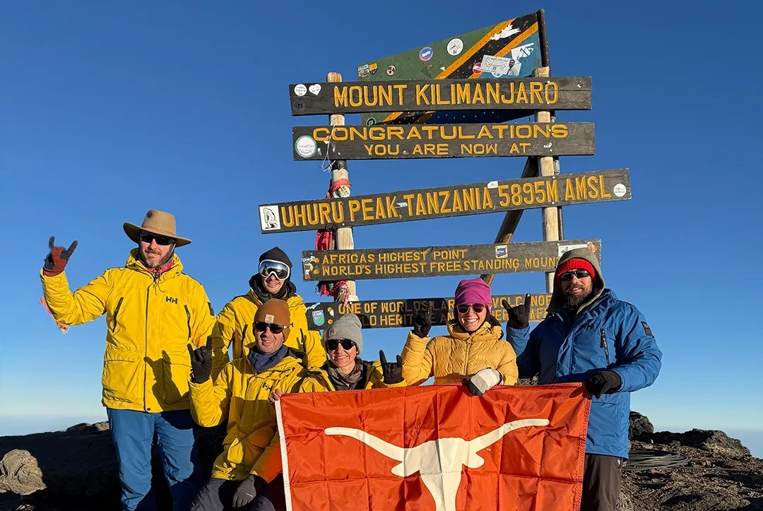 Longhorns at the top of Mt Kilimanjaro. 