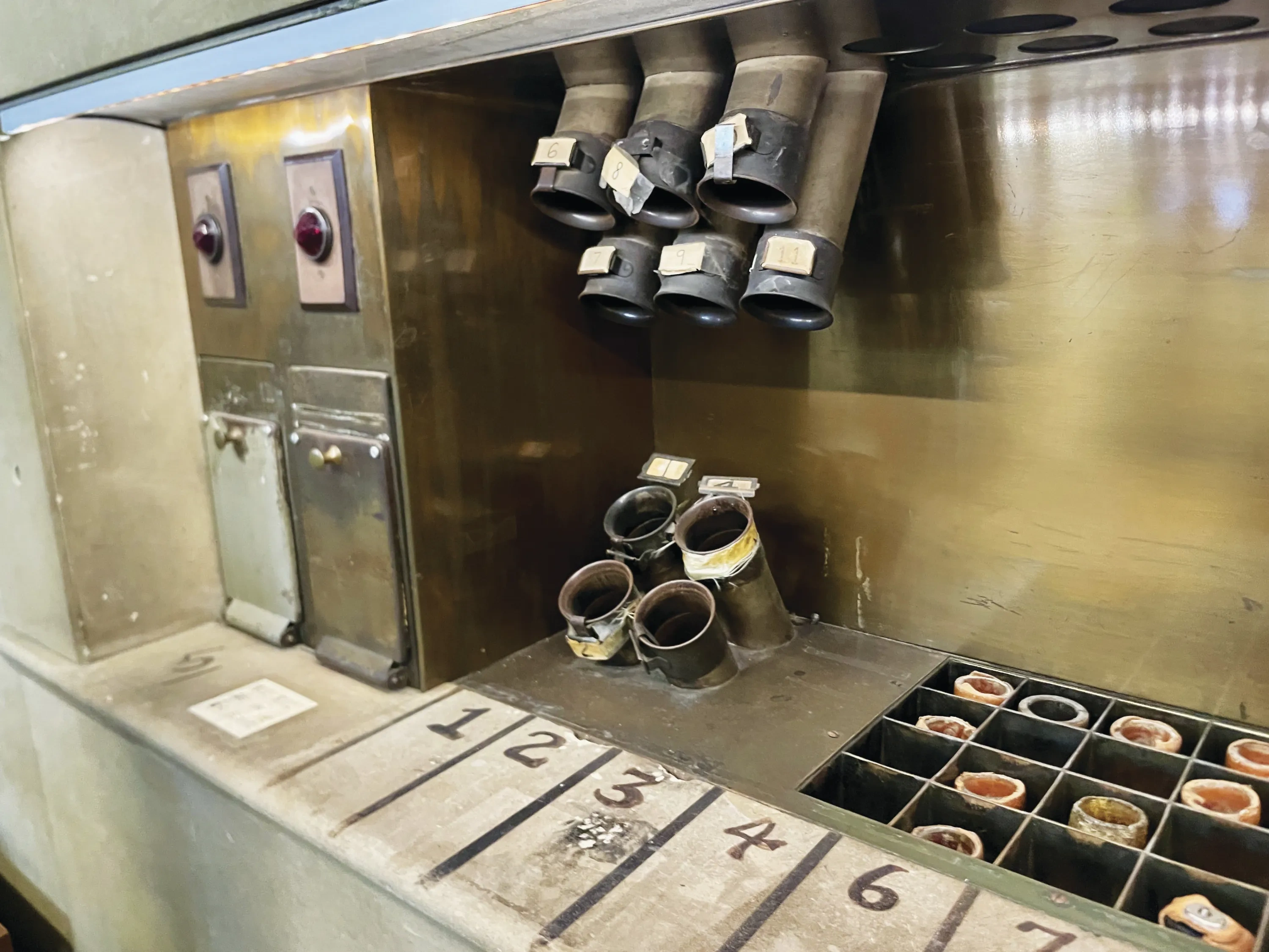 Pneumatic tubes in UT's library.