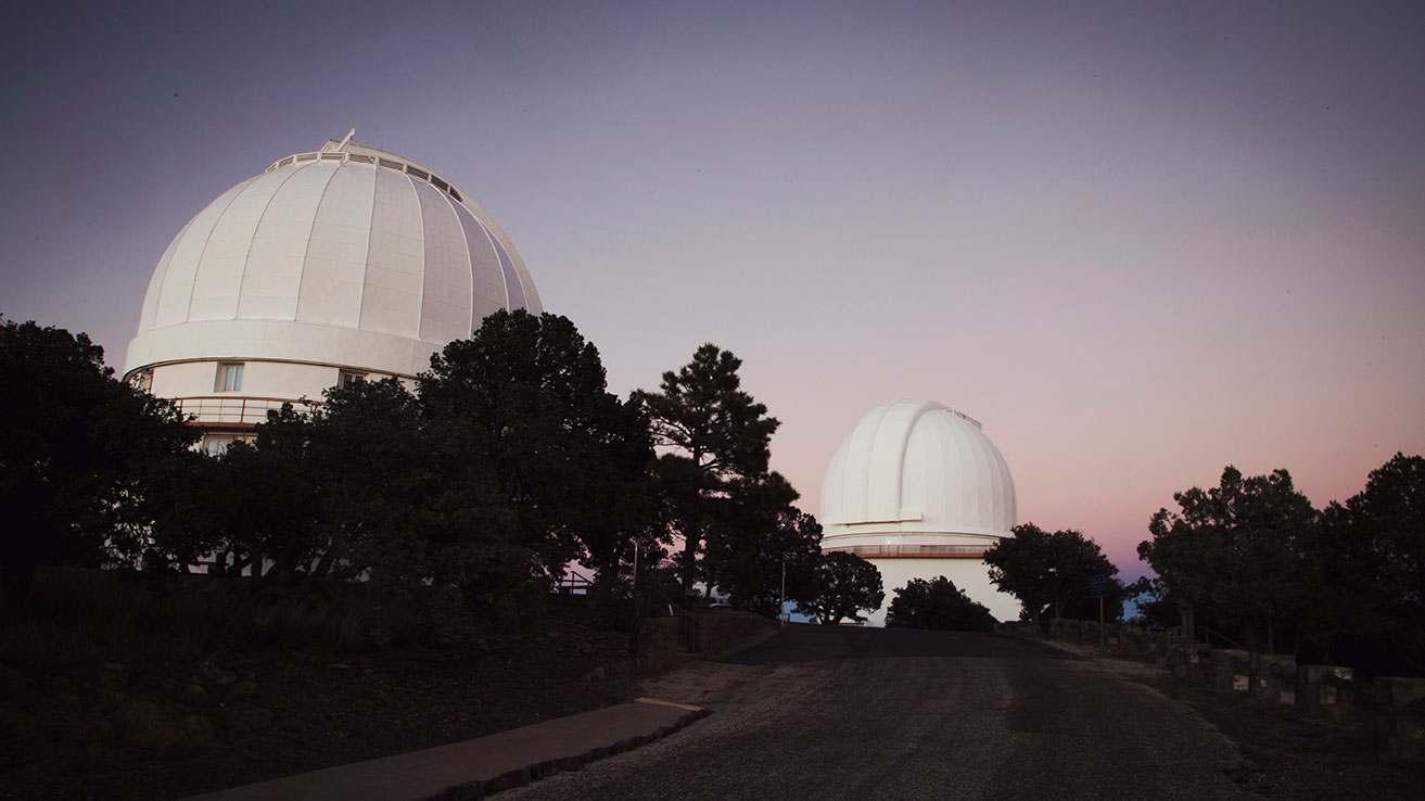 Telescopes at dusk