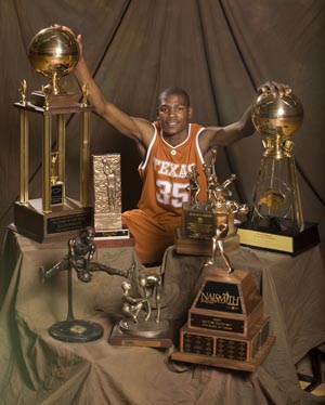 Kevin Durant with his trophies